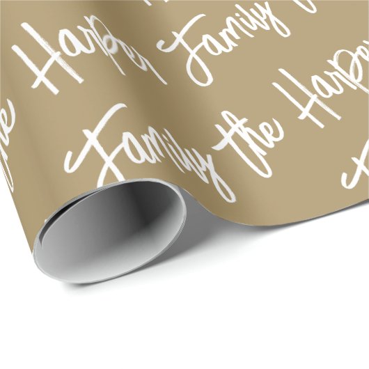 Aangepaste handtekening voor familie Modern script Cadeaupapier (Rol Hoek)