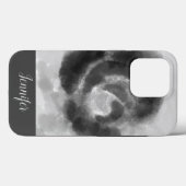 Aangepaste handtekening zwart-witte Waterverf Case-Mate iPhone Case (Achterkant (horizontaal))