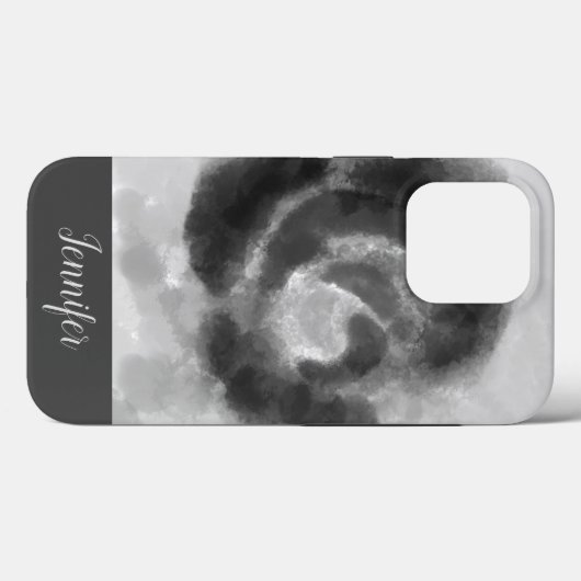 Aangepaste handtekening zwart-witte Waterverf Case-Mate iPhone Case (Achterkant (horizontaal))