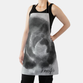 Aangepaste handtekening zwart-witte Waterverf Schort