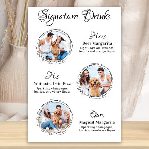 Aangepaste handtekeningdranken 3 foto hond huisdie poster