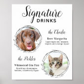 Aangepaste handtekeningdranken Hondenbar Honden Hu Poster (Voorkant)