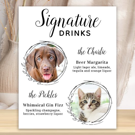 Aangepaste handtekeningdranken Hondenbar Honden Hu Poster