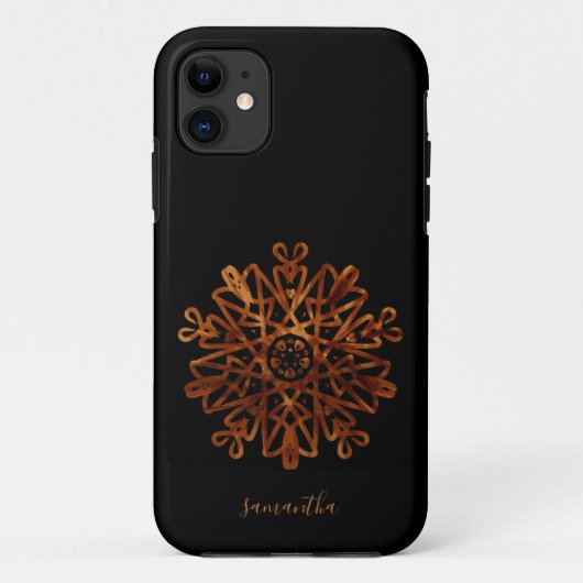 Aangepaste handtekeningnaam | Gouden Ornament Case-Mate iPhone Case (Achterkant)