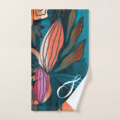 Aangepaste handtekeningnaam Monogram Tropisch Bad Handdoek (Handdoek)