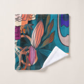Aangepaste handtekeningnaam Monogram Tropisch Bad Handdoek (Wasdoekje)