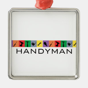 Aangepaste handyman met gekleurde tools metalen ornament