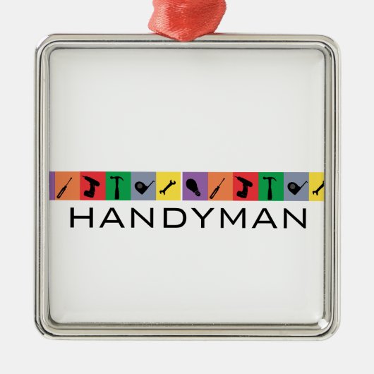 Aangepaste handyman met gekleurde tools metalen ornament (Voorkant)