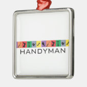 Aangepaste handyman met gekleurde tools metalen ornament (Links)