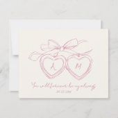 Aangepaste hanger voor koppel jubileum Cute monogr Feestdagenkaart (Voorkant)