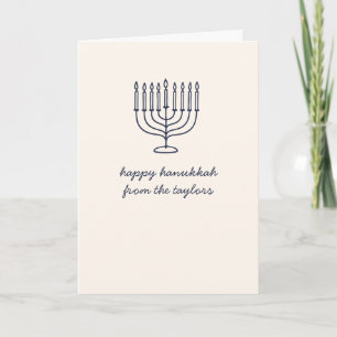 Aangepaste Hanukkah-menorah Minimalistische Doodle Feestdagen Kaart