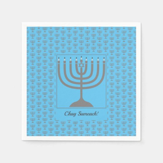 Aangepaste Hanukkah | MENORAH Papier Servet (Voorkant)