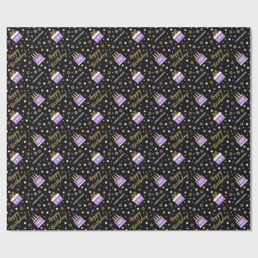 Aangepaste Happy 60th Birthday Cake Cadeaupapier (Vlak)