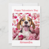 Aangepaste Happy Beagle Valentijn Feestdagenkaart (Voorkant)