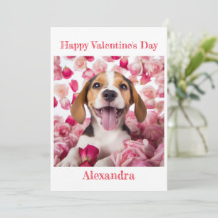 Aangepaste Happy Beagle Valentijn Feestdagenkaart