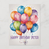 Aangepaste Happy Birthday ballonnen uitnodiging an (Voorkant)