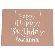 Aangepaste, Happy Birthday beige - grote cadeautas