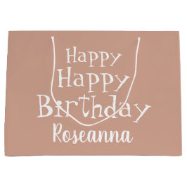 Aangepaste, Happy Birthday beige - grote cadeautas