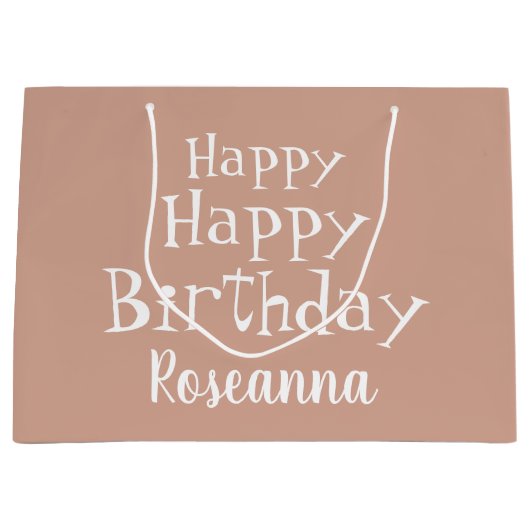 Aangepaste, Happy Birthday beige - grote cadeautas (Voorkant)