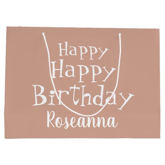 Aangepaste, Happy Birthday beige - grote cadeautas (Achterkant)