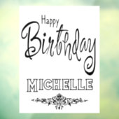 Aangepaste Happy Birthday Black Font Deuren Venste Raamsticker (Vel 3)