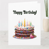 Aangepaste Happy Birthday Cake Bag Gift Party Kaart (Voorkant)