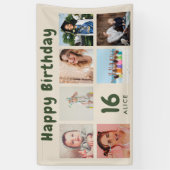 Aangepaste Happy Birthday-feest Fotocollage Banner (Verticaal)