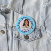 Aangepaste Happy Birthday Foto en Age Name Button (In situ)