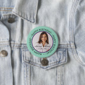 Aangepaste Happy Birthday Foto en Age Name Button (In situ)