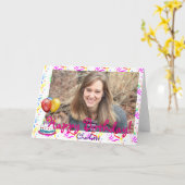 Aangepaste Happy Birthday-foto Kaart (Gele Bloem)