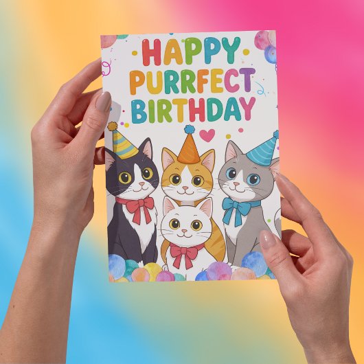 Aangepaste Happy Birthday Kaart met Schattigee kat