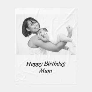 Aangepaste Happy Birthday Mum Foto Fleece Deken
