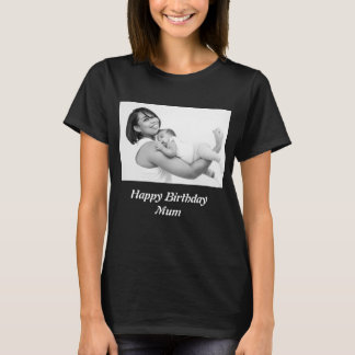 Aangepaste Happy Birthday Mum Foto T-shirt