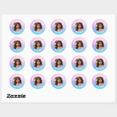 Aangepaste Happy Birthday Naam Elke Leeftijd Paste Ronde Sticker (Vel)