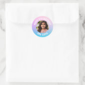 Aangepaste Happy Birthday Naam Elke Leeftijd Paste Ronde Sticker (Tas)