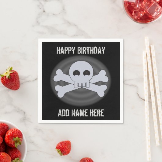 Aangepaste Happy Birthday Skull servetten (Insitu)