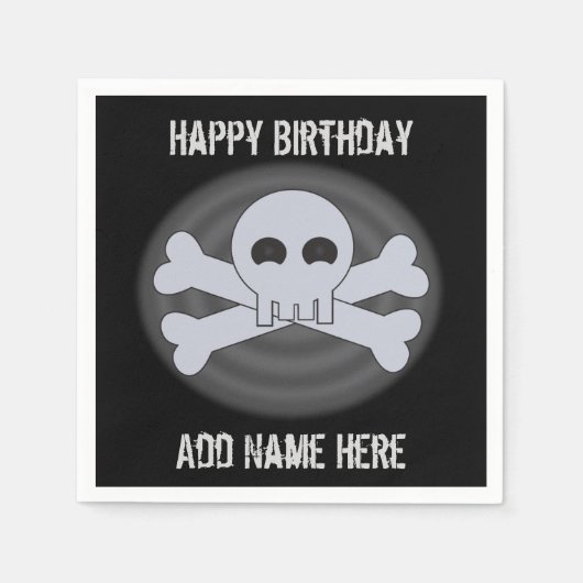 Aangepaste Happy Birthday Skull servetten (Voorkant)