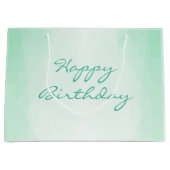 Aangepaste Happy Birthday Text Mint Green Sjabloon Groot Cadeauzakje (Voorkant)