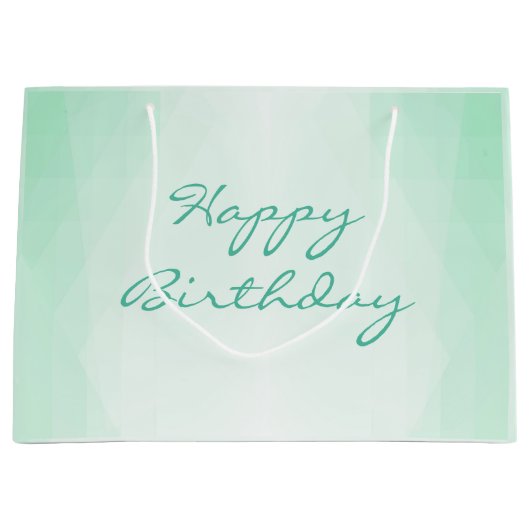 Aangepaste Happy Birthday Text Mint Green Sjabloon Groot Cadeauzakje (Voorkant)