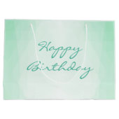 Aangepaste Happy Birthday Text Mint Green Sjabloon Groot Cadeauzakje (Achterkant)