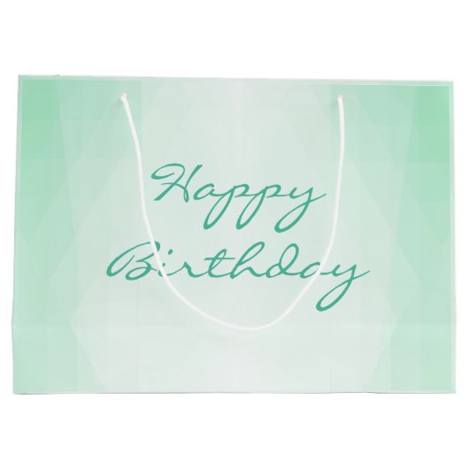 Aangepaste Happy Birthday Text Mint Green Sjabloon Groot Cadeauzakje (Achterkant)