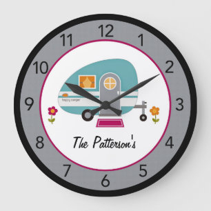 Aangepaste Happy Camper Grote Klok