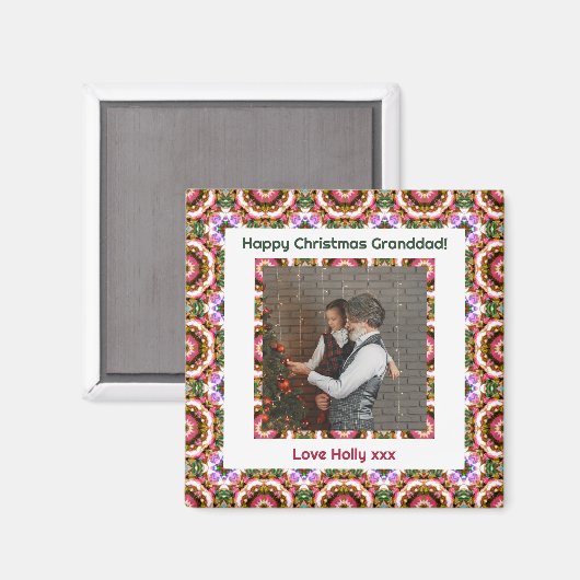 Aangepaste Happy Christmas Photo Afbeelding Keepsa Magneet (Voorkant / Achterkant)