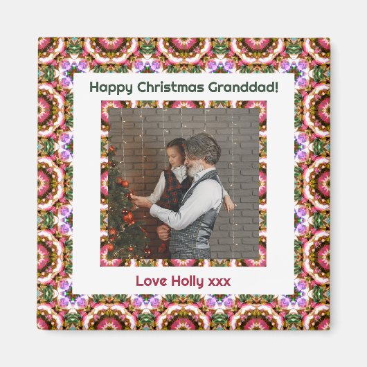 Aangepaste Happy Christmas Photo Afbeelding Keepsa Magneet (Voorkant)