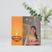 Aangepaste Happy Diwali Festival van de Lichte Fot Feestdagenkaart (Staand voorkant)