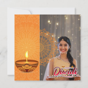 Aangepaste Happy Diwali Festival van de Lichte Fot Feestdagenkaart