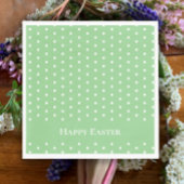 Aangepaste Happy Easter Mint Groen & Wit Polka Dot Servet