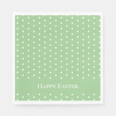 Aangepaste Happy Easter Mint Groen & Wit Polka Dot Servet (Voorkant)