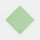 Aangepaste Happy Easter Mint Groen & Wit Polka Dot Servet (Hoek)