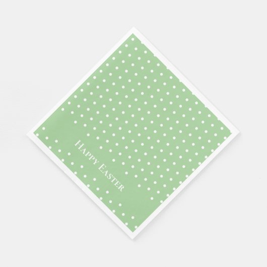 Aangepaste Happy Easter Mint Groen & Wit Polka Dot Servet (Hoek)